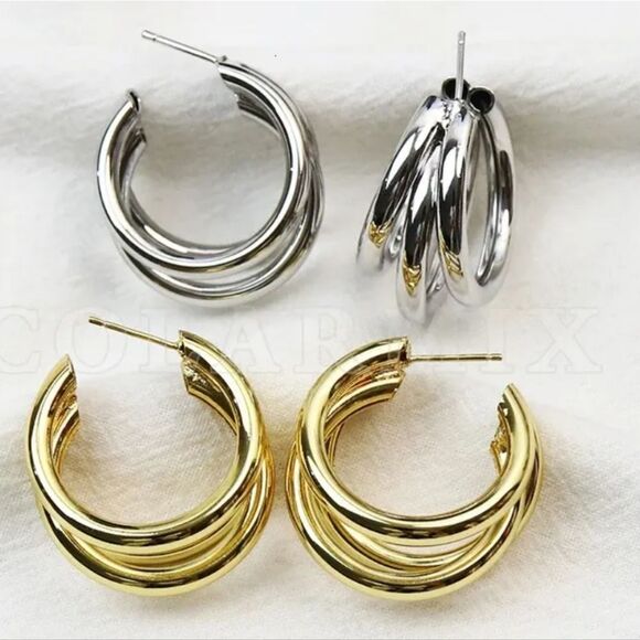 Natasha Couture 3-Layer Dangle Earring Set - Picture 1 of 7